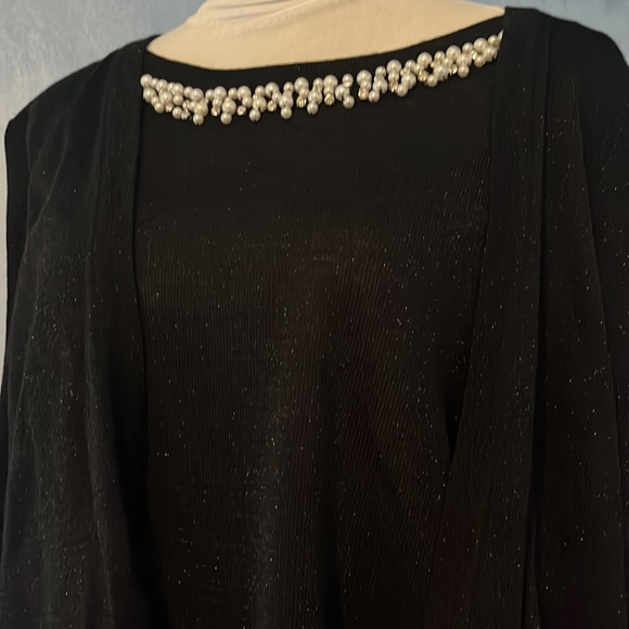 NWT- Elementz black Pearl and Diamond accents sweater/blouse $17 - Picture 2 of 9